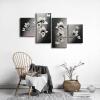 imageWieco Art Elegant Blooming Flowers Oil Paintings on Canvas Wall Art Set Ready to Hang for Living Room Bedroom Home Decor 4 Panels Modern 100 Hand Painted Stretched and Framed Abstract Floral10x12inchx2pcs 10x20inchx2pcs