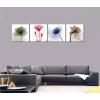 imageWieco Art Flickering Flowers Canvas Prints Wall Art Large Modern Abstract Floral Giclee Pictures Paintings for Living Room Bedroom Home Decorations 4 Piece Stretched and Framed Artwork Ready to Hang