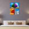 imageWieco Art Four Change Seasons Trees Canvas Prints Wall Art by Oil Paintings Style Pictures for Living Room Bedroom Home Decorations 4 Piece Modern Gallery Wrapped Contemporary Colorful Giclee12x16inch4pcs
