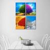 imageWieco Art Four Change Seasons Trees Canvas Prints Wall Art by Oil Paintings Style Pictures for Living Room Bedroom Home Decorations 4 Piece Modern Gallery Wrapped Contemporary Colorful Giclee12x16inch4pcs