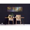 imageWieco Art Plum Blossom Floral Paintings on Canvas Prints Wall Art for Living Room Bedroom Home Decorations Modern 4 Piece Stretched and Framed Contemporary Giclee Grace Gold Flowers Pictures Artwork