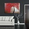 imageWieco Art Red Flower Oil Paintings on Canvas Wall Art Ready to Hang for Living Room Bedroom Kitchen Home Decorations Large Modern 100 Hand Painted Stretched and Framed Abstract Floral Artwork L
