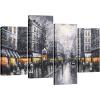 imageWieco Art 4 Panels Paris Street Canvas Prints Wall Art By Black and White Europe City Buildings Oil Paintings Reproduction Picture for Home Decorations Cityscape Artwork