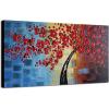 imageWieco Art Dazzling Beauty Modern Large Stretched and Framed 100 Hand Painted Red Flowers Artwork Abstract Floral Oil Paintings on Canvas Wall Art for Living Room Bedroom Home Decorations 24x4848L x 24W