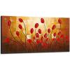 imageWieco Art Large Budding Flowers Oil Paintings on Canvas Wall Art Ready to Hang for Bedroom Kitchen Home Decorations Modern Stretched and Framed 100 Hand Painted Contemporary Abstract Floral Artwork