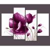 imageWieco Art Purple Plum Flowers Canvas Prints Wall Art Decor for Living Room Bedroom Home Decorations Large Modern 4 Piece Gallery Wrapped Giclee Decorative Pretty Floral Picture Paintings Artwork L