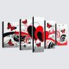imageWieco Art Red Flower Love Butterfly Abstract Oil Paintings on Canvas Wall Art Ready to Hang for Living Room Bedroom Home Decorations Modern 5 Panels Stretched and Framed 100 Hand Painted Artwork10x16inchx2pcs 8x20inchx2pcs 8x24inchx1pc