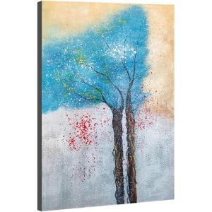 imageWieco Art Blue Trees Pure HandPainted Paintings on Canvas Abstract Canvas Wall Art for Living Room Bedroom Wall Decor Modern Contemporary Artwork for Home Decorations and Office Decor