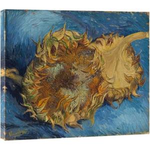 imageWieco Art Sunflowers Floral Giclee Canvas Prints Wall Art by Vincent Van Gogh Famous Oil Paintings Reproduction Modern Stretched and Framed Artwork Flowers Pictures for Bedroom Home Decorations