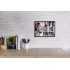 imageWieco Art Banksy Life is Beautiful Modern Gallery Wrapped Giclee Canvas Prints Artwork Grey Love Abstract Pictures Paintings on Canvas Wall Art Ready to Hang for Bedroom Home Office Decorations17L x 13W