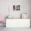 imageWieco Art Banksy Life is Beautiful Modern Gallery Wrapped Giclee Canvas Prints Artwork Grey Love Abstract Pictures Paintings on Canvas Wall Art Ready to Hang for Bedroom Home Office Decorations16L x 12W