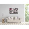 imageWieco Art Banksy Life is Beautiful Modern Gallery Wrapped Giclee Canvas Prints Artwork Grey Love Abstract Pictures Paintings on Canvas Wall Art Ready to Hang for Bedroom Home Office Decorations37L x 25W