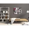 imageWieco Art Banksy Life is Beautiful Modern Gallery Wrapped Giclee Canvas Prints Artwork Grey Love Abstract Pictures Paintings on Canvas Wall Art Ready to Hang for Bedroom Home Office Decorations24L x 20W