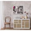 imageWieco Art Banksy Life is Beautiful Modern Gallery Wrapped Giclee Canvas Prints Artwork Grey Love Abstract Pictures Paintings on Canvas Wall Art Ready to Hang for Bedroom Home Office Decorations24L x 20W