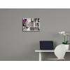 imageWieco Art Banksy Life is Beautiful Modern Gallery Wrapped Giclee Canvas Prints Artwork Grey Love Abstract Pictures Paintings on Canvas Wall Art Ready to Hang for Bedroom Home Office Decorations16L x 12W
