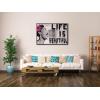 imageWieco Art Banksy Life is Beautiful Modern Gallery Wrapped Giclee Canvas Prints Artwork Grey Love Abstract Pictures Paintings on Canvas Wall Art Ready to Hang for Bedroom Home Office Decorations37L x 25W