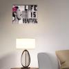 imageWieco Art Banksy Life is Beautiful Modern Gallery Wrapped Giclee Canvas Prints Artwork Grey Love Abstract Pictures Paintings on Canvas Wall Art Ready to Hang for Bedroom Home Office Decorations16L x 12W