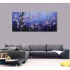 imageWieco Art Blue Plum Blossom Canvas Prints Wall Art Paintings Style Pictures for Living Room Bedroom Home Decorations Modern 5 Panels Stretched Contemporary Floral Artwork14x32x5pcs 35x80cmx5pcs
