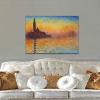 imageWieco Art Dusk in Venice Canvas Prints Wall Art of Famous Oil Paintings by Claude Monet Stretched and Framed Giclee Classic Impressionist Art work Ready to Hang for Wall Decor Living Room Bedroom24L x 20W