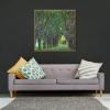imageWieco Art Framed Canvas Wall Art Avenue in Schloss Kammer Park 1912 by Gustav Klimt Wall Decorations for Living Room Pictures for Home Decor Golden Frame