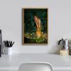 imageWieco Art Framed Canvas Wall Art Fairy Tale Midsummer Eve with A Girl and Elves by Edward Robert Hughe Neoclassical Art Nouveau Print Picture for Living Room Home Decorations