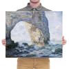 imageWieco Art The Manneporte Canvas Prints Wall Art of Claude Monet Famous Oil Paintings Reproduction Classic Seascape Sea Beach Pictures Artwork Ready to Hang for Bedroom Bathroom Home Office24L x 20W