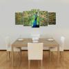 imageWieco Art The Peacock Canvas Prints Wall Art Green Animals Pictures Paintings for Living Room Bedroom Kitchen Home Decorations Wall Decor 5 Piece Modern Stretched and Framed Grace Giclee Artwork