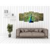 imageWieco Art The Peacock Canvas Prints Wall Art Green Animals Pictures Paintings for Living Room Bedroom Kitchen Home Decorations Wall Decor 5 Piece Modern Stretched and Framed Grace Giclee Artwork
