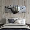 imageWieco Art White Rose Canvas Prints Wall Art Flowers Pictures Paintings Ready to Hang for Living Room Bedroom Bathroom Home Decorations Modern 5 Piece Stretched and Framed Floral Giclee Artwork10x16inchx2pcs 10x20inchx2pcs 10x24inchx1pc