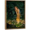 imageWieco Art Framed Canvas Wall Art Fairy Tale Midsummer Eve with A Girl and Elves by Edward Robert Hughe Neoclassical Art Nouveau Print Picture for Living Room Home Decorations