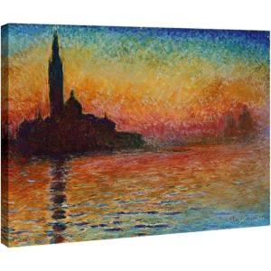 imageWieco Art Dusk in Venice Canvas Prints Wall Art of Famous Oil Paintings by Claude Monet Stretched and Framed Giclee Classic Impressionist Art work Ready to Hang for Wall Decor Living Room Bedroom16L x 12W