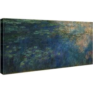 imageWieco Art Reflections of Clouds on the Water Lily Pond Giclee Canvas Prints Wall Art of Claude Monet Oil Paintings Large Modern Artwork Pictures Ready to Hang for Bedroom Home Office Decorations L