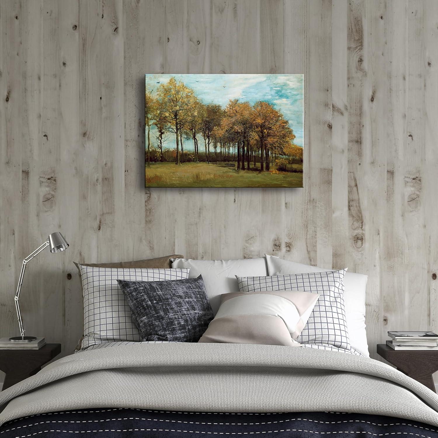 imageWieco Art Autumn Landscape 1885 Canvas Prints of Vincent Van Gogh Art Famous Paintings Reproduction Tree Forest Pictures Artwork Wall Art for Home Decor and Wall Decorations28L x 20W