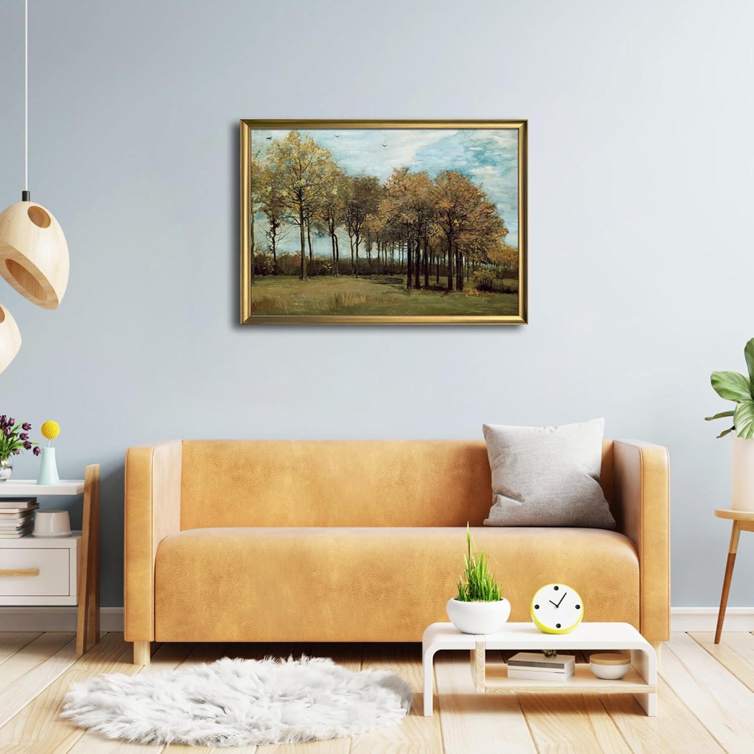 imageWieco Art Autumn Landscape 1885 Canvas Prints of Vincent Van Gogh Art Famous Paintings Reproduction Tree Forest Pictures Artwork Wall Art for Home Decor and Wall Decorations29L x 21W