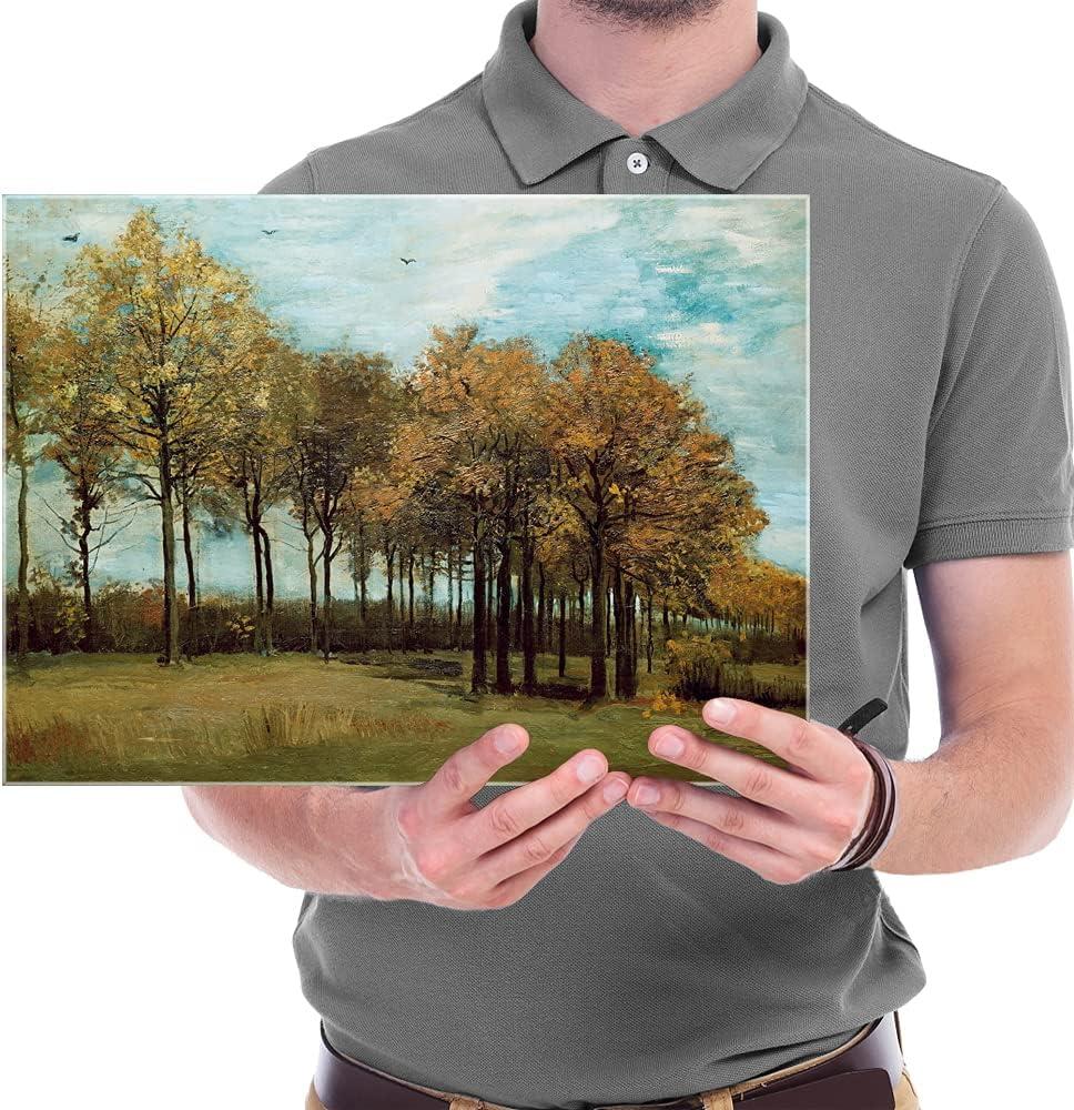 imageWieco Art Autumn Landscape 1885 Canvas Prints of Vincent Van Gogh Art Famous Paintings Reproduction Tree Forest Pictures Artwork Wall Art for Home Decor and Wall Decorations16L x 12W