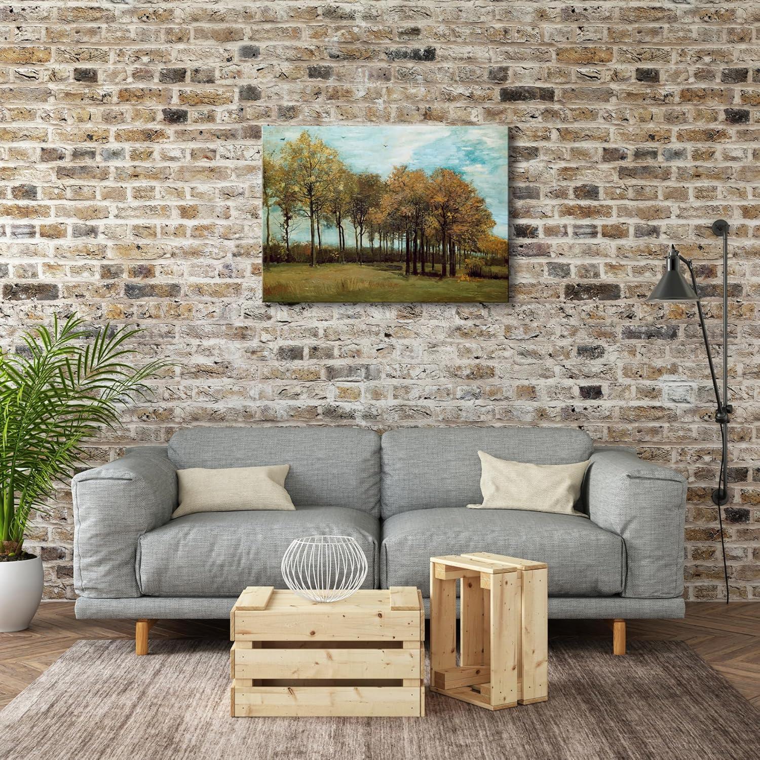 imageWieco Art Autumn Landscape 1885 Canvas Prints of Vincent Van Gogh Art Famous Paintings Reproduction Tree Forest Pictures Artwork Wall Art for Home Decor and Wall Decorations28L x 20W