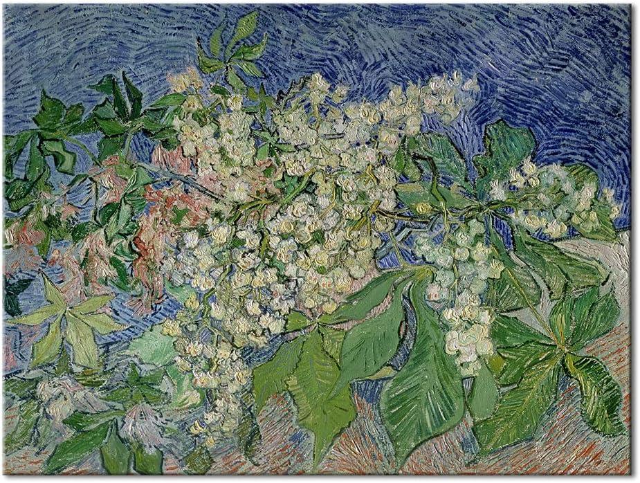 imageWieco Art Blossoming Chestnut Branches Canvas Prints of Vincent Van Gogh Art Famous Paintings Reproduction Classical Flower Pictures Artwork Wall Art for Home Decor and Wall Decorations
