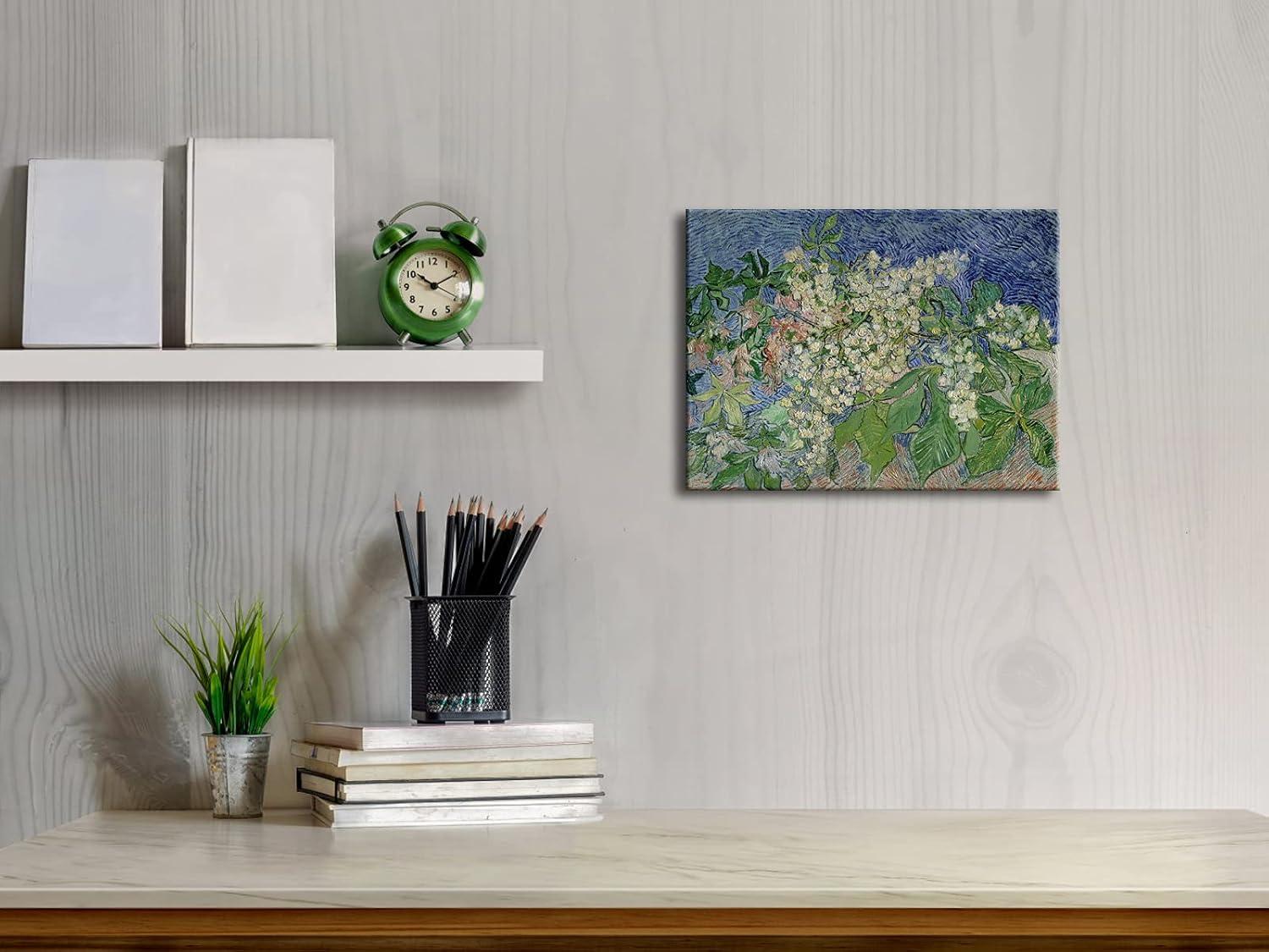 imageWieco Art Blossoming Chestnut Branches Canvas Prints of Vincent Van Gogh Art Famous Paintings Reproduction Classical Flower Pictures Artwork Wall Art for Home Decor and Wall Decorations