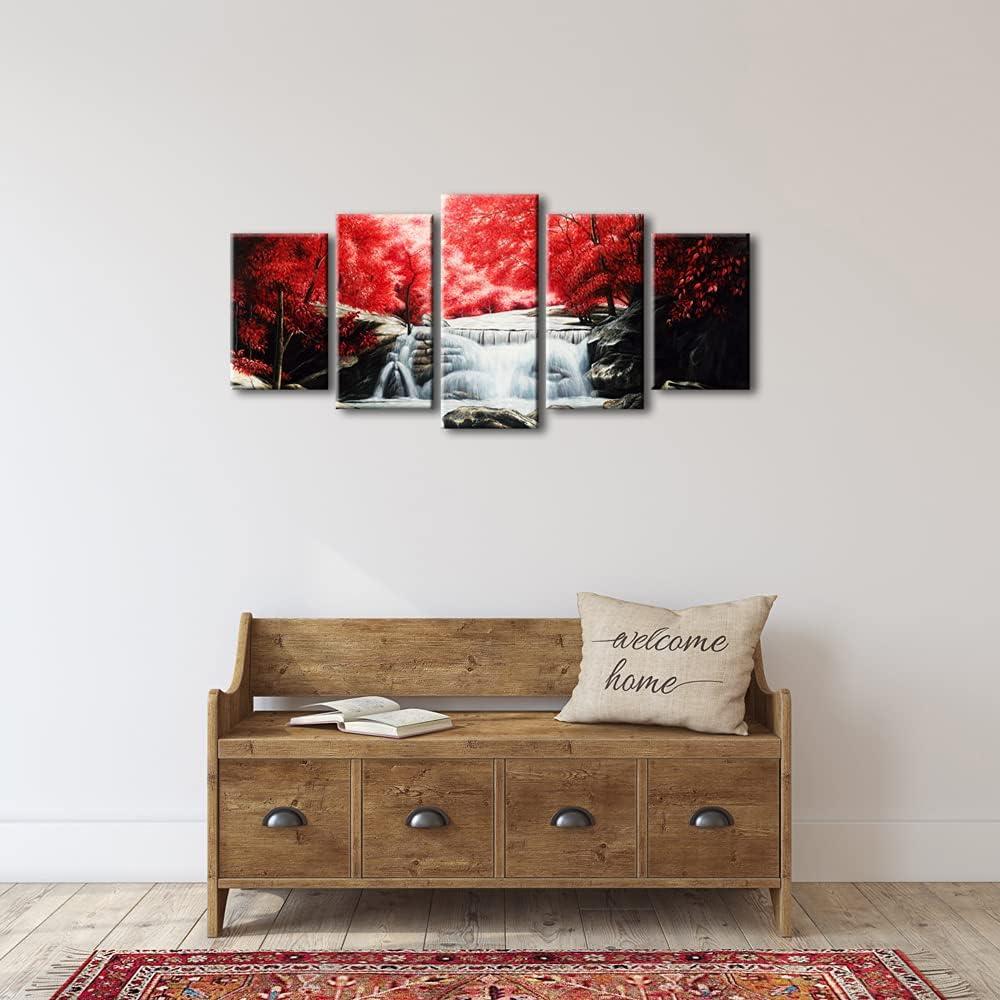 imageWieco Art Canvas Wall Art Mount Cook and Lake Matheson New Zealand with Milky Way Modern 5 Piece Canvas Artwork Starry Night Pictures for Bedroom Kitchen Living Room Wall Decor Home DecorationsB