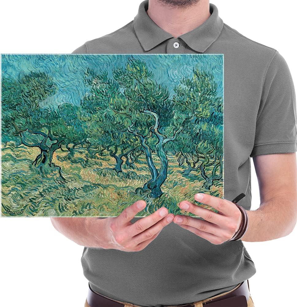 imageWieco Art Olive Grove 2 Canvas Print of Vincent Van Gogh Wall Art Paintings Reproduction Field Pictures Artwork for Wall Decor and Home Decorations