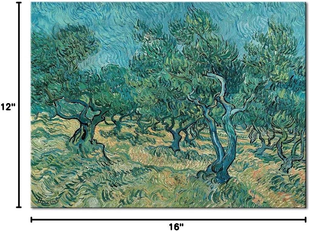 imageWieco Art Olive Grove 2 Canvas Print of Vincent Van Gogh Wall Art Paintings Reproduction Field Pictures Artwork for Wall Decor and Home Decorations