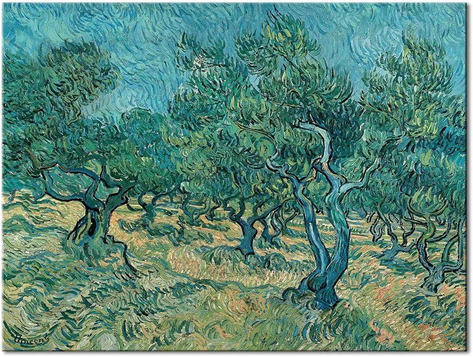 imageWieco Art Olive Grove 2 Canvas Print of Vincent Van Gogh Wall Art Paintings Reproduction Field Pictures Artwork for Wall Decor and Home Decorations