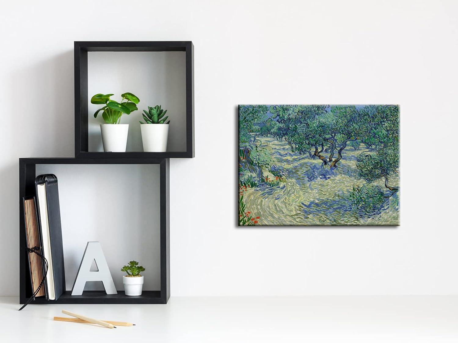 imageWieco Art Olive Grove Canvas Print of Vincent Van Gogh Wall Art Paintings Reproduction Field Pictures Artwork for Living Room Wall Decor and Home Decorations