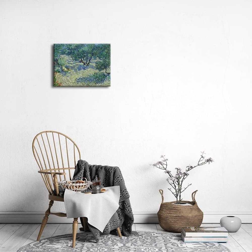imageWieco Art Olive Grove Canvas Print of Vincent Van Gogh Wall Art Paintings Reproduction Field Pictures Artwork for Living Room Wall Decor and Home Decorations