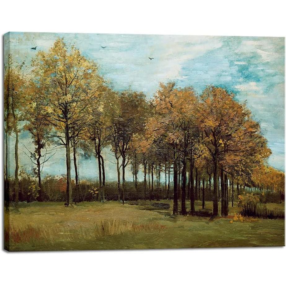 imageWieco Art Autumn Landscape 1885 Canvas Prints of Vincent Van Gogh Art Famous Paintings Reproduction Tree Forest Pictures Artwork Wall Art for Home Decor and Wall Decorations16L x 12W