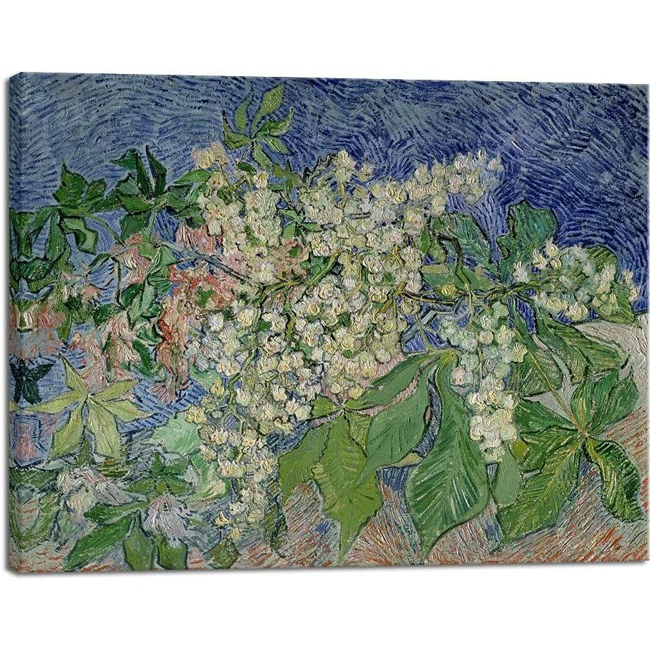 imageWieco Art Blossoming Chestnut Branches Canvas Prints of Vincent Van Gogh Art Famous Paintings Reproduction Classical Flower Pictures Artwork Wall Art for Home Decor and Wall Decorations