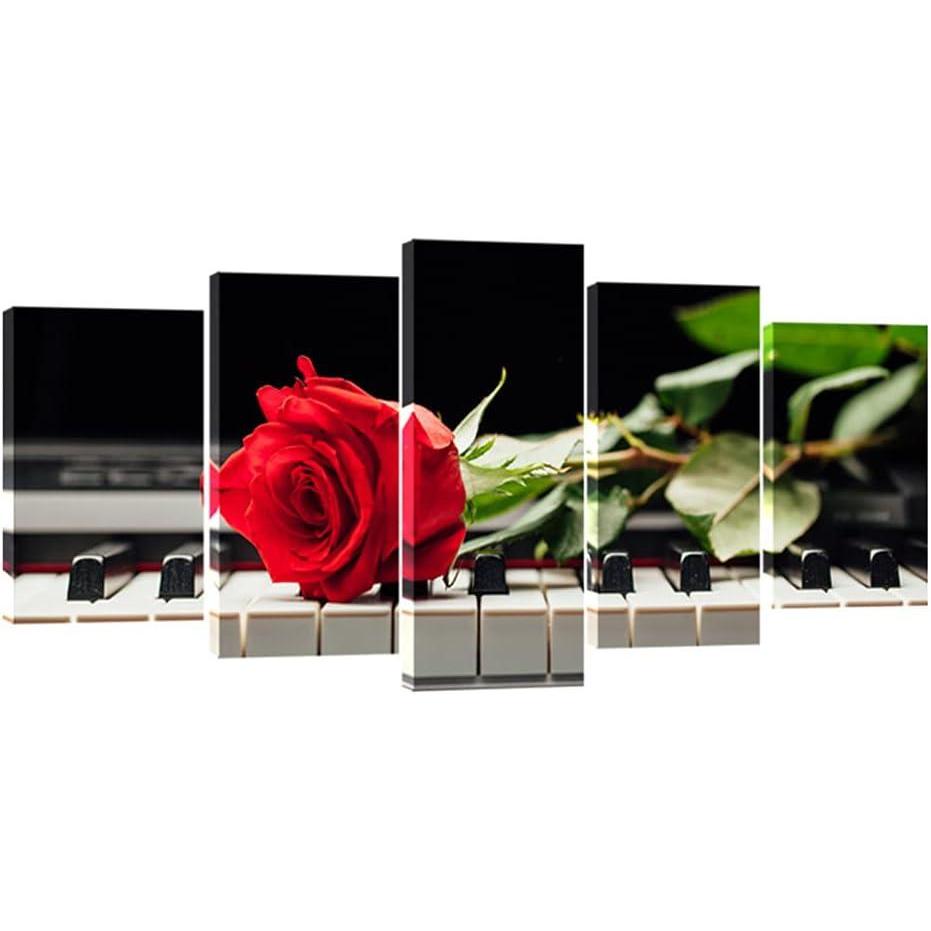 imageWieco Art Canvas Wall Art Mount Cook and Lake Matheson New Zealand with Milky Way Modern 5 Piece Canvas Artwork Starry Night Pictures for Bedroom Kitchen Living Room Wall Decor Home DecorationsA