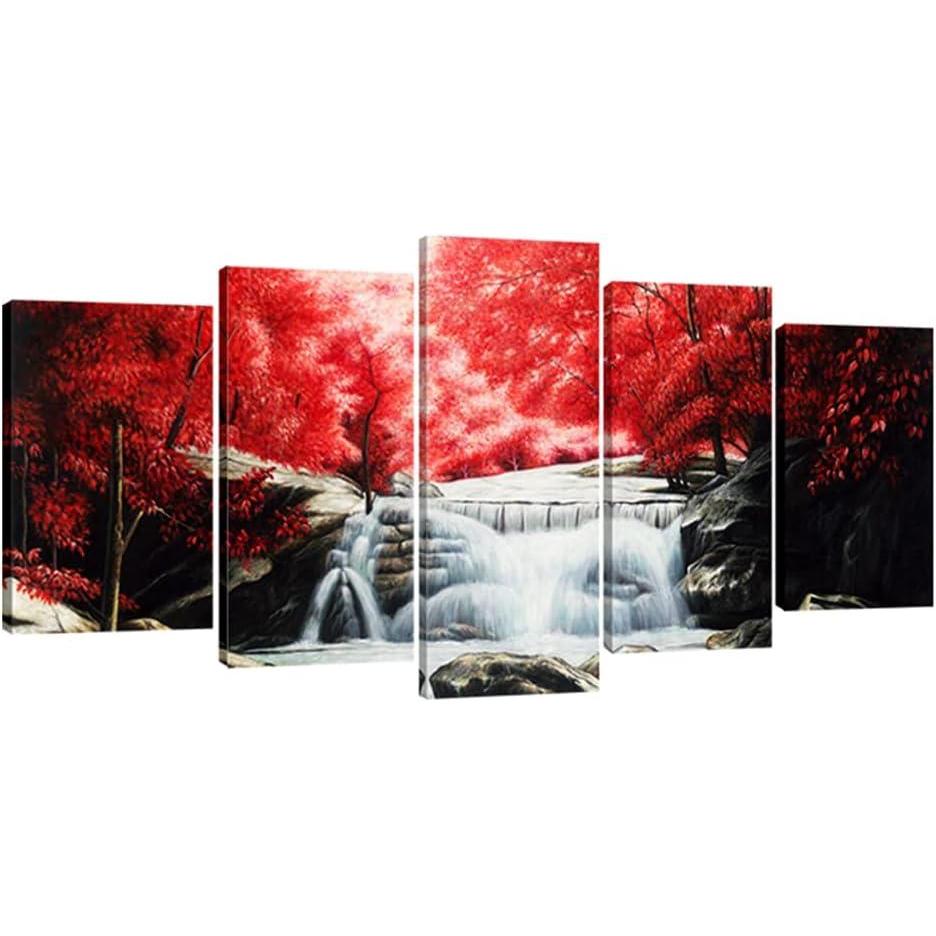imageWieco Art Canvas Wall Art Mount Cook and Lake Matheson New Zealand with Milky Way Modern 5 Piece Canvas Artwork Starry Night Pictures for Bedroom Kitchen Living Room Wall Decor Home DecorationsB