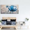 imageWieco Art 100 handpainted oil painting White Blue Abstract Botanic Paintings Wall Art on Canvas Mordern Canvas Wall Art for Living Room Bedroom Wall Decor Contemporary Artwork