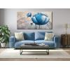 imageWieco Art 100 handpainted oil painting White Blue Abstract Botanic Paintings Wall Art on Canvas Mordern Canvas Wall Art for Living Room Bedroom Wall Decor Contemporary Artwork